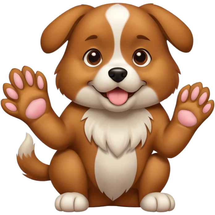 Dog putting up the middle finger emoji