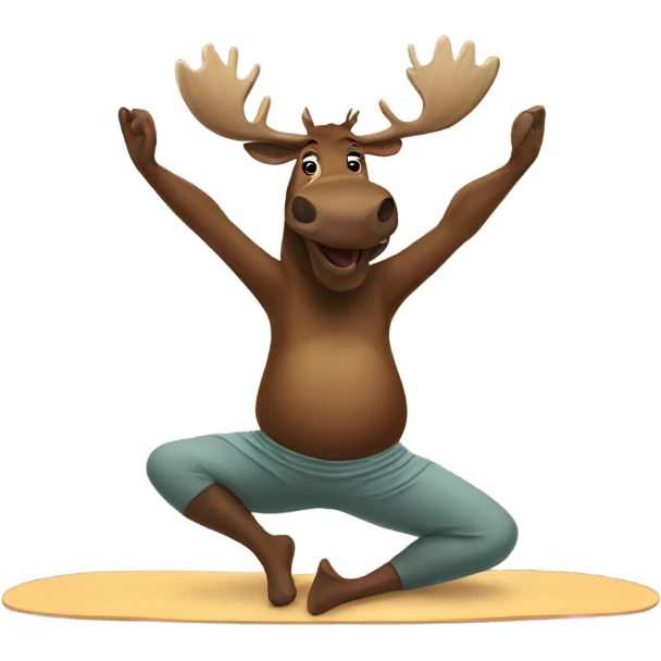 Moose doing yoga emoji