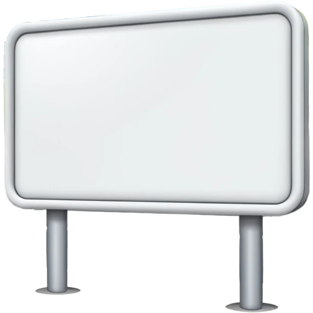 white billboard on the street emoji