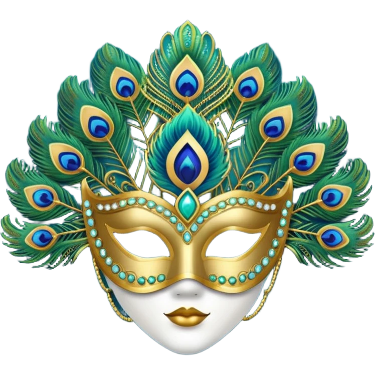 Peacock Gatsby Mask emoji