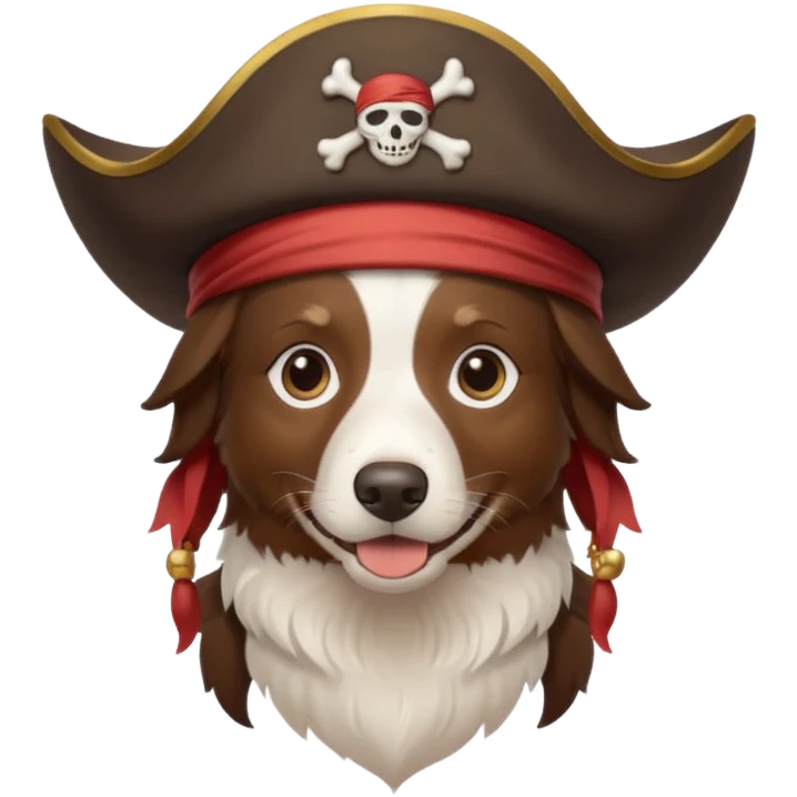 Pirate brown border collie  emoji