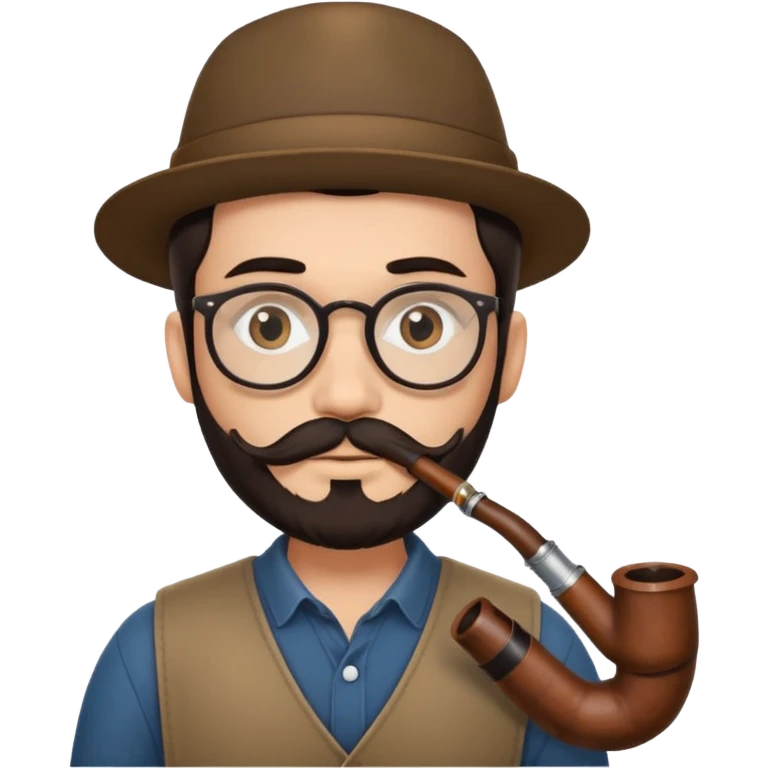 Hipster pipe emoji