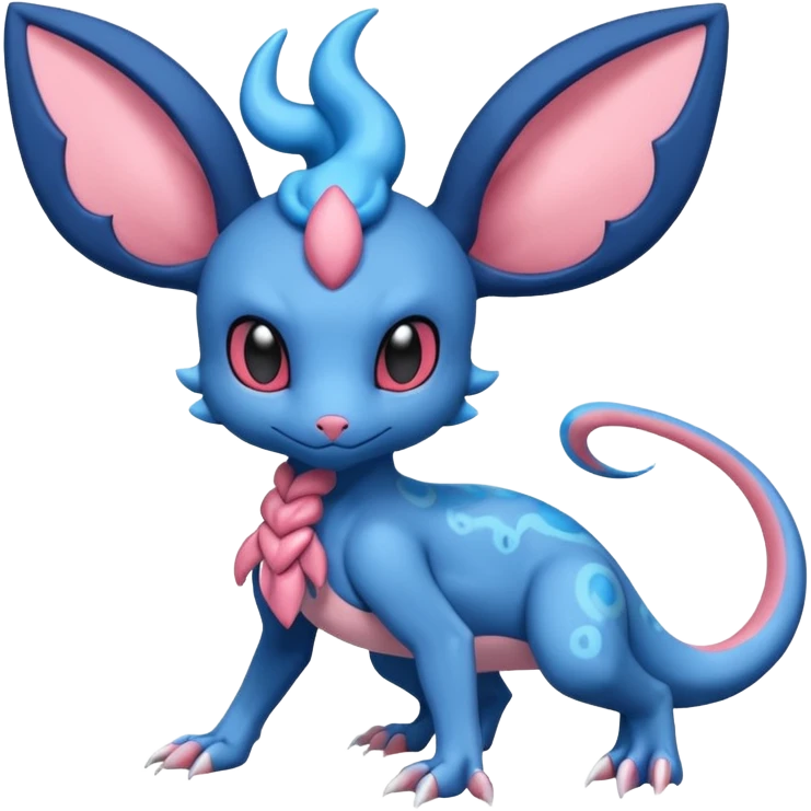 Blue Skully Stylish Salandit-Sylveon-fusion emoji