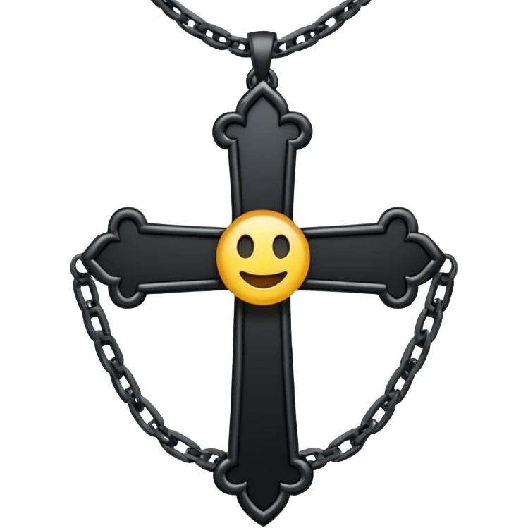 Ein christen kreuz schön verziert mit ketten aber nur in schwarz als Emoji keine Farbe verwenden einzige Farbe schwarz emoji