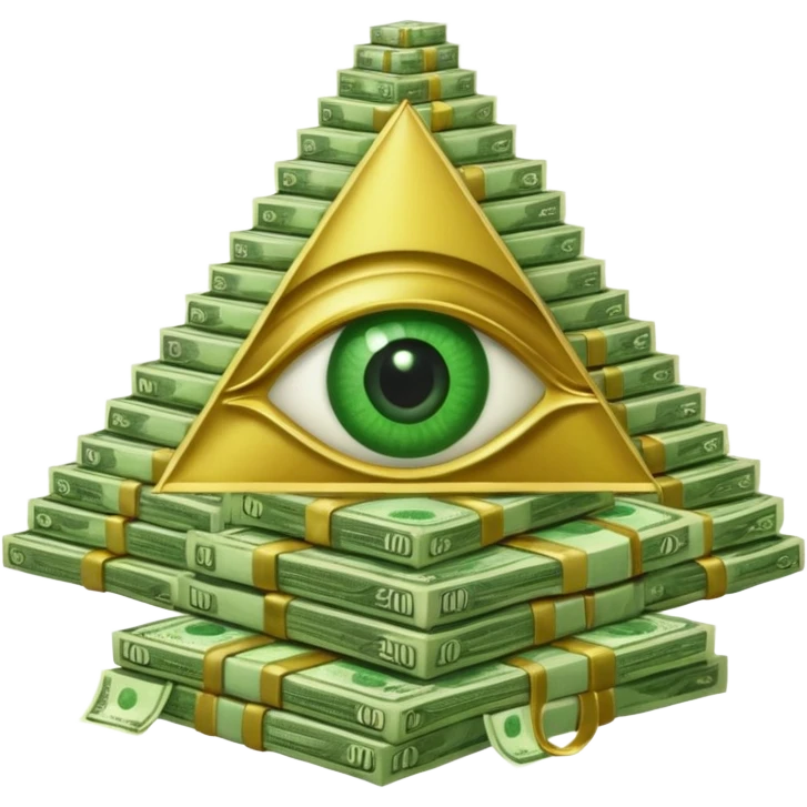 The all seeing eye surrounded by money emoji