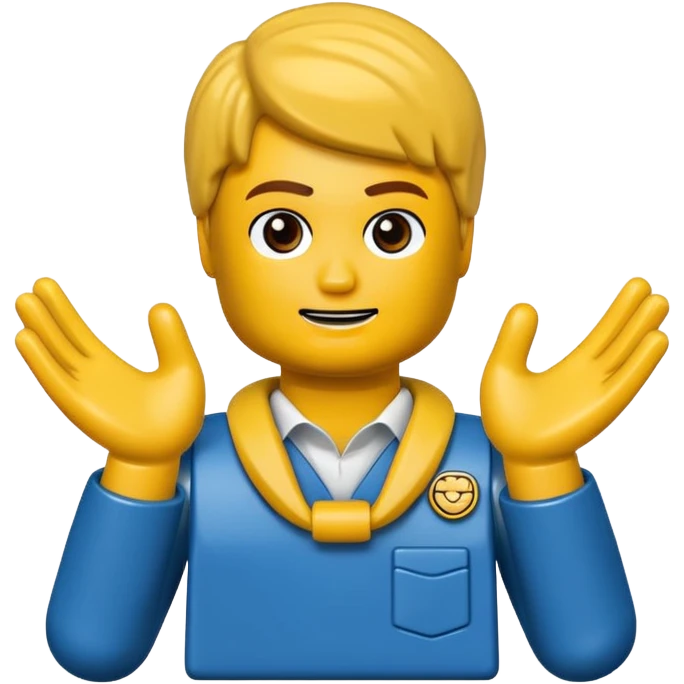 the hands need to be around the neck, hands like a lego person emoji