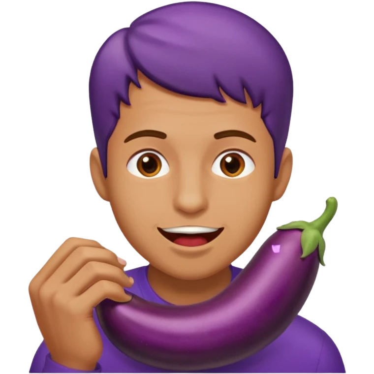 Man sucking  eggplant emoji