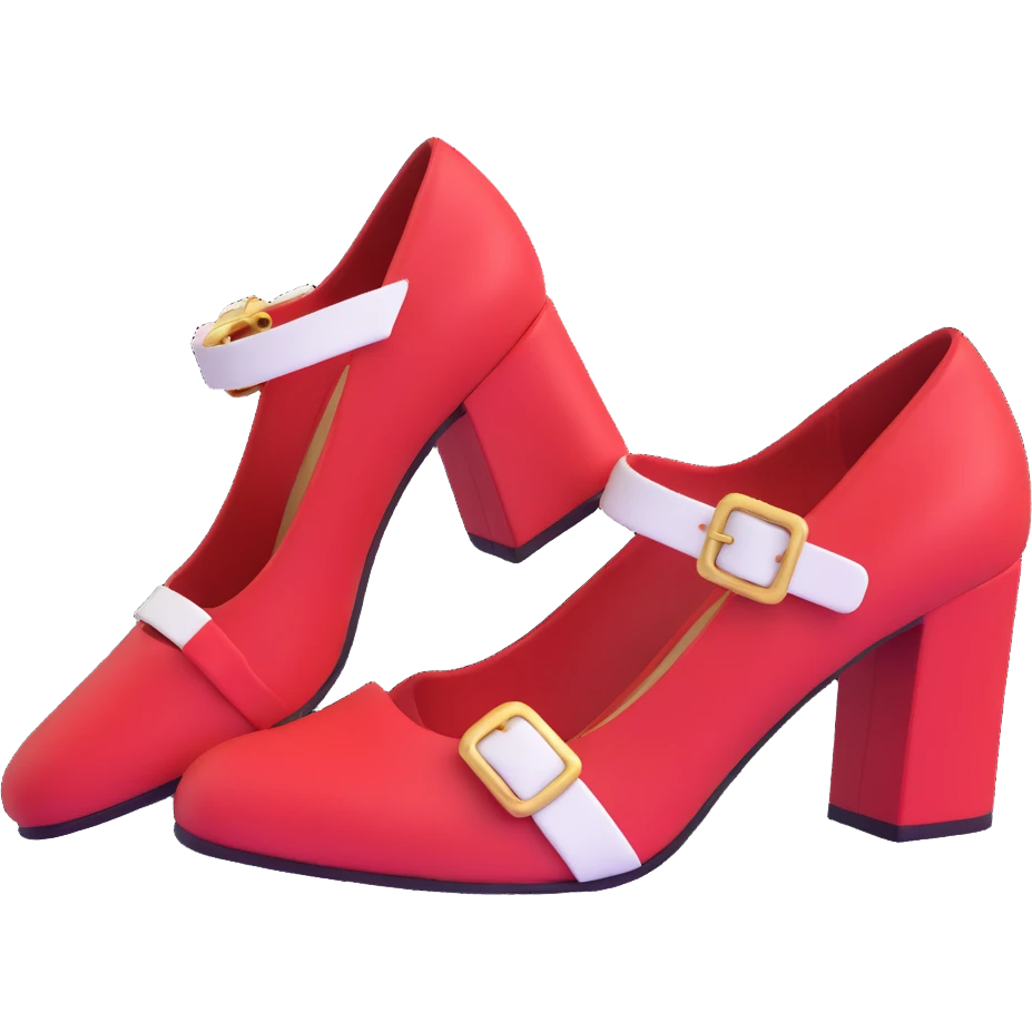 Sonic the Hedgehog's red shoes with white strap and gold buckle emoji