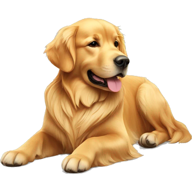 Golden retriever laying down emoji