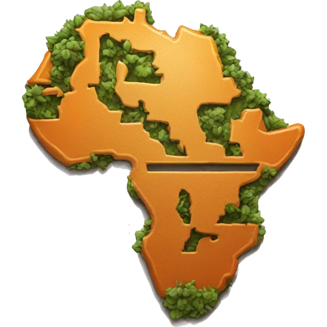 Orange African continent. Crown hovering over It  emoji