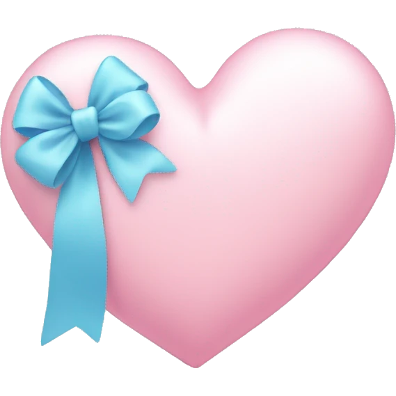 light pink heart with a big light blue bow emoji