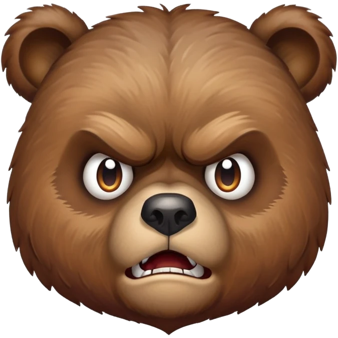 Grumpy bear with angry expression emoji
