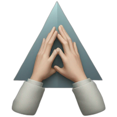 triangle with hands emoji