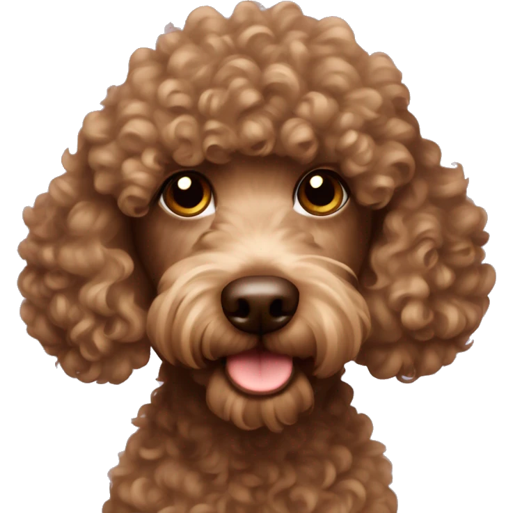 Brown curly-haired poodle emoji