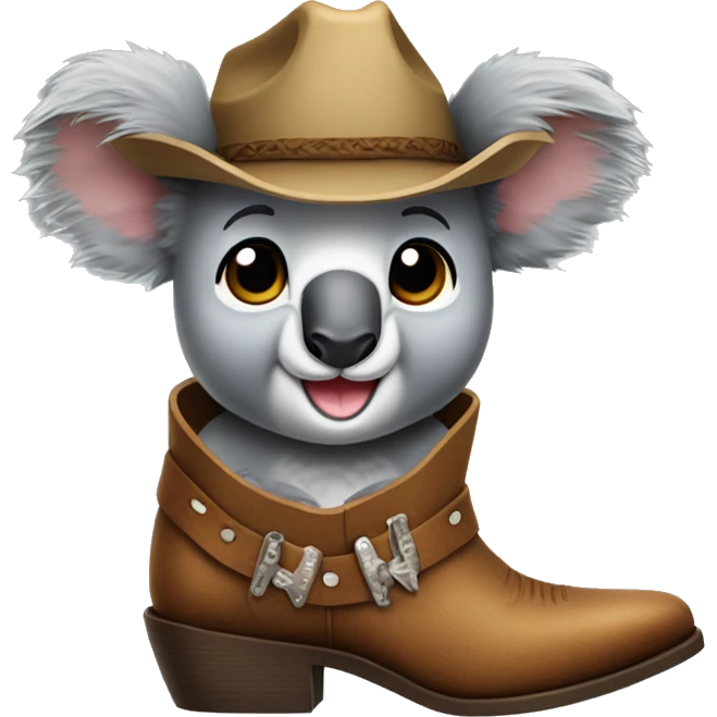 Koala weaing cowboy boots emoji