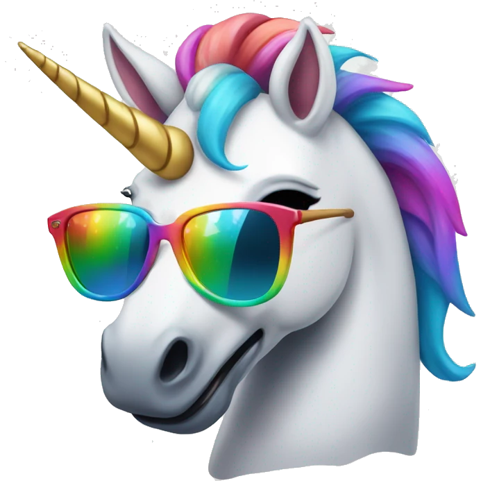 Rainbow unicorn with sunglasses  emoji