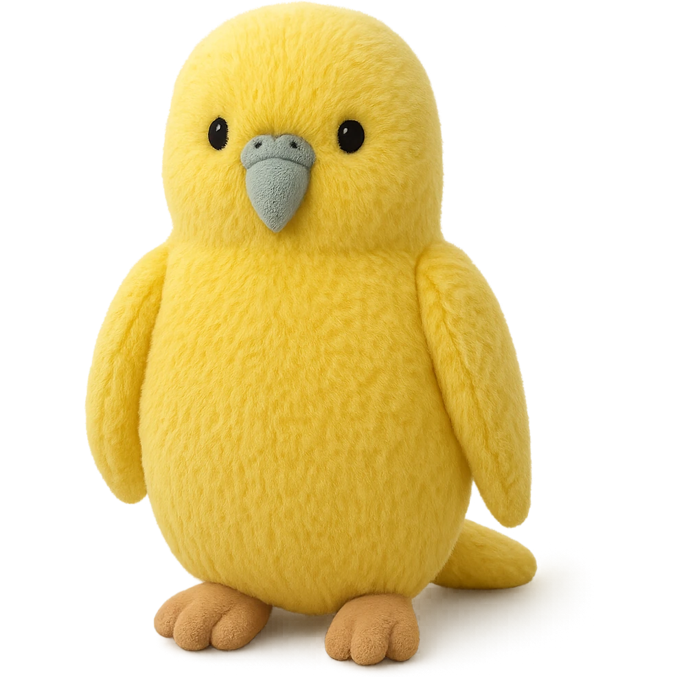 yellow budgie jellycat stuffed plush emoji