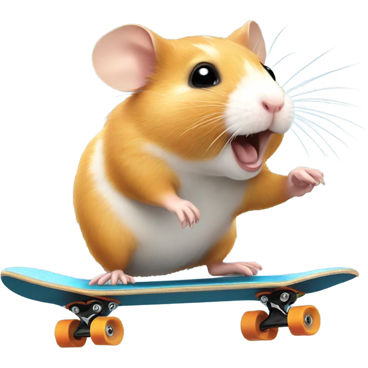 Hamster riding a skateboard  emoji
