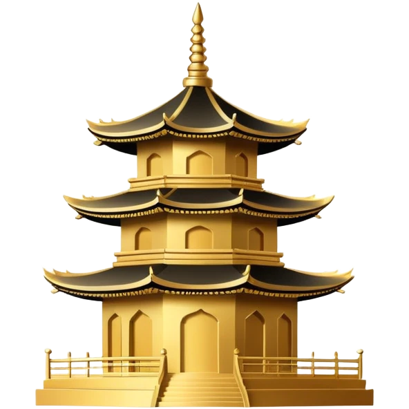 Simple iconic Chinese pagoda silhouette, minimal details, representative symbol emoji