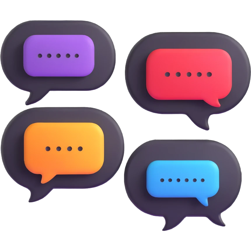 Q&A speech bubbles, question and answer emoji