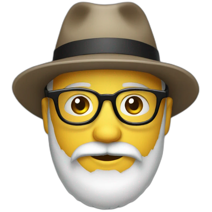 Beard, hat and glasses emoji