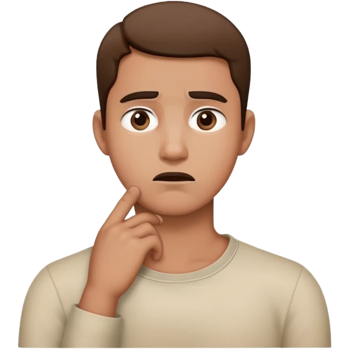 person with one hand on the side of their neck, looking anxious emoji