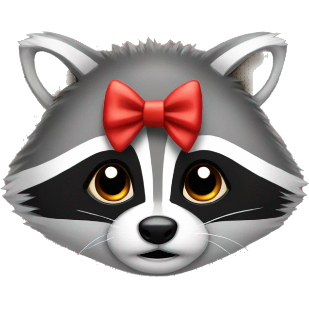 Racoon with a red bow  emoji