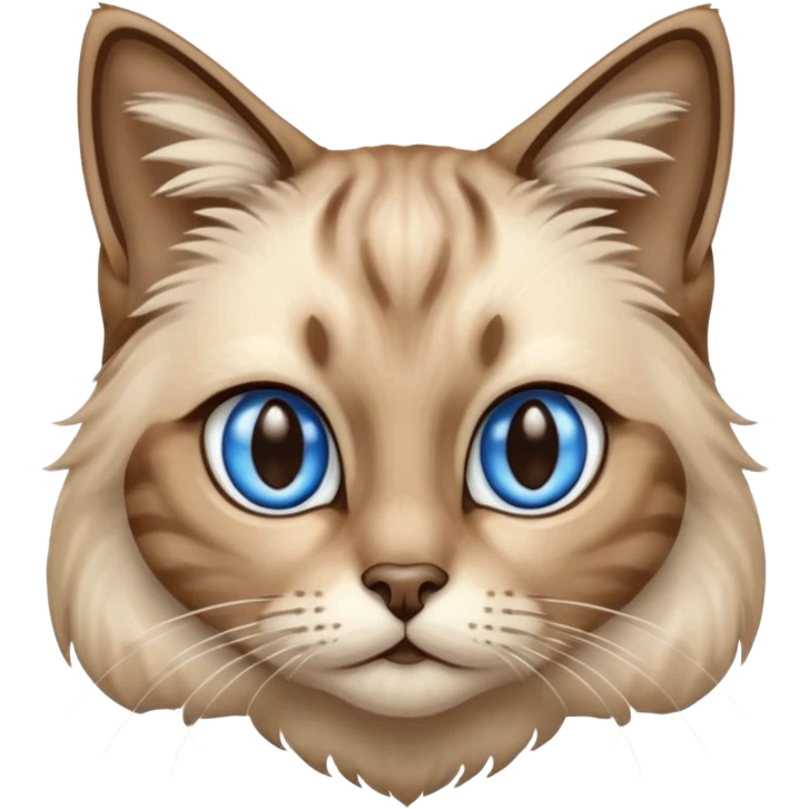 Tabby cat long hair in Siamese colors emoji