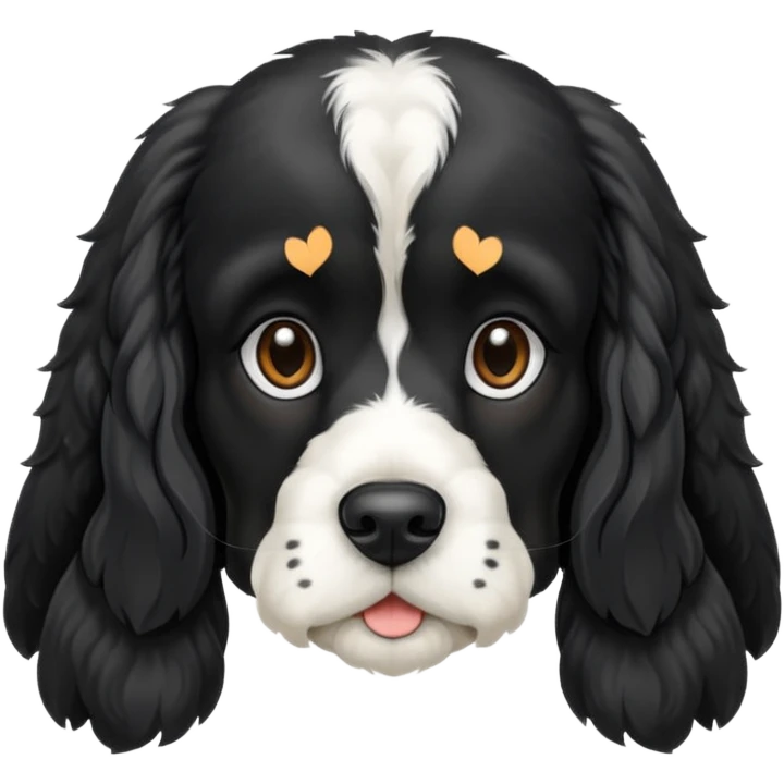 Собака русский кокер спаниель черно-белого цвета emoji