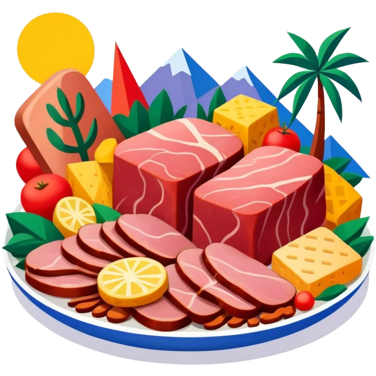 henry matisse style spam meat landscape emoji