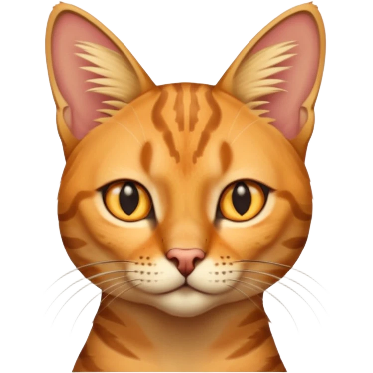 Orange and savanah cat head emoji