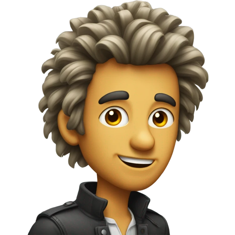 A guy with goofy hair emoji