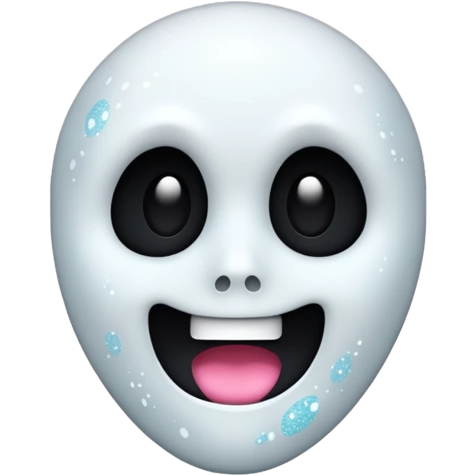 white Ghost face glitter  emoji