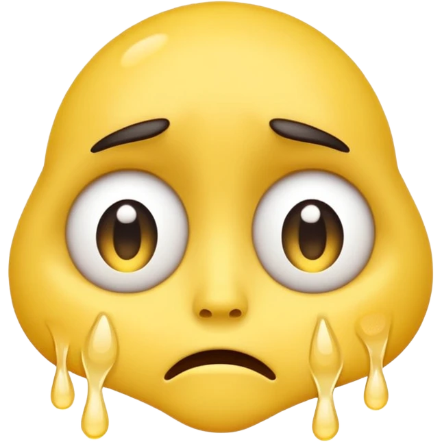 Create a sad face, big eyes, sad crying with tears, regular emoji, yellow face, big eyes, circular shape emoji emoji