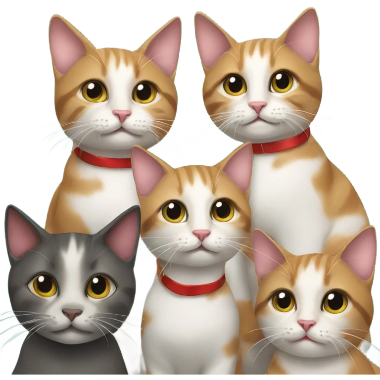 family of cats having christmas  emoji