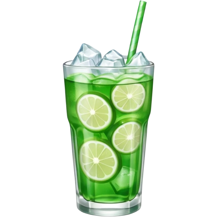 Japanese cream soda green on a glass with ice emoji