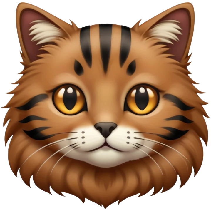 Brown cat with black stripes emoji
