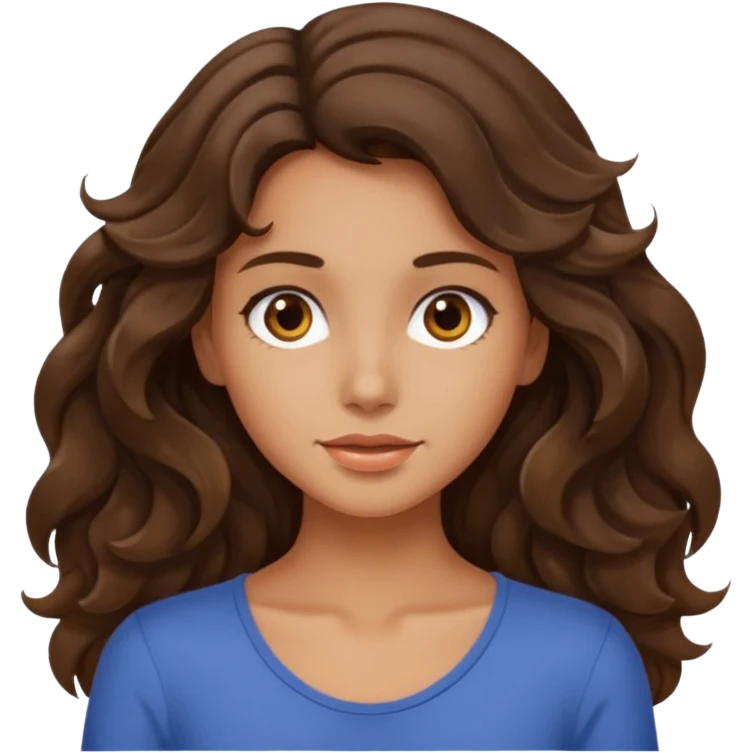 Brunette girl wavy  nothing underneath emoji
