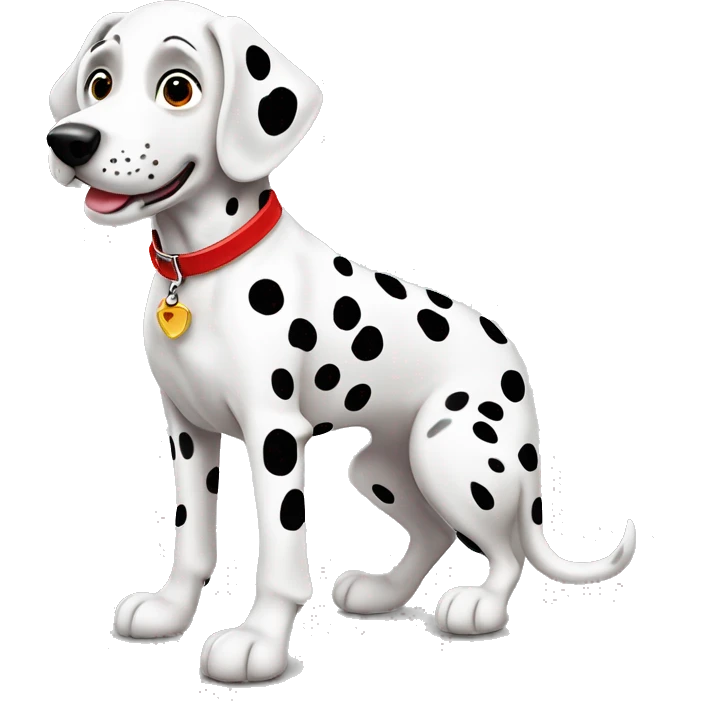 Dalmatian Dog with red collar￼ emoji