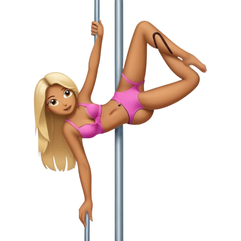 Girl stripper on a pole in a thong emoji