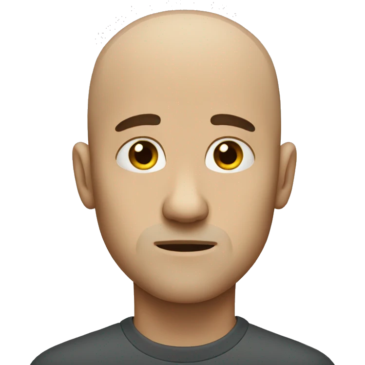 sad man with no hair emoji