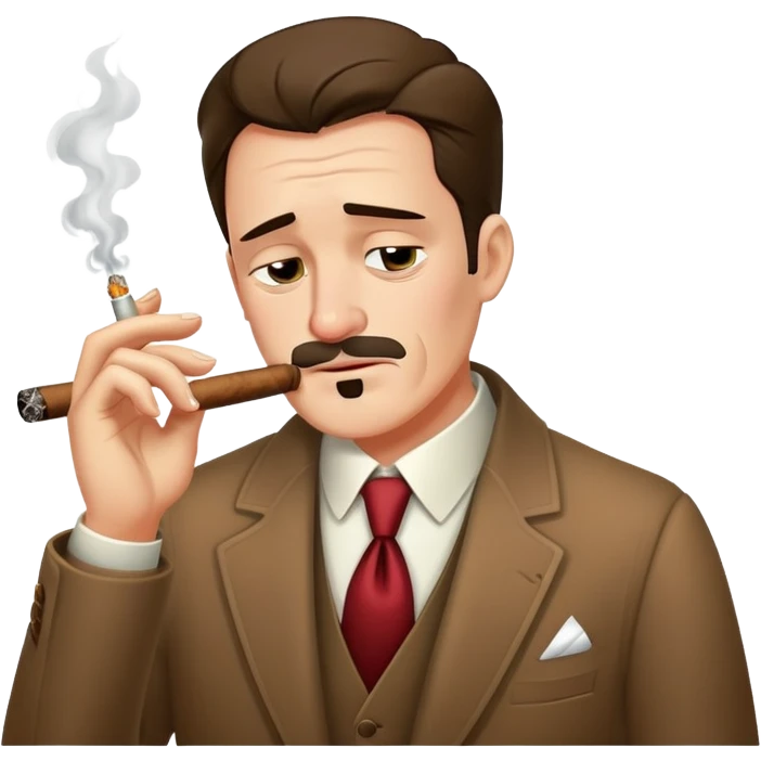 1890’s old fashioned fella wearing elegant clothes crying while smoking a cigar emoji
