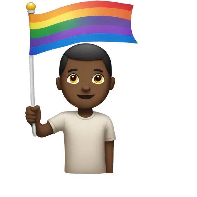 Black person with rainbow flag emoji