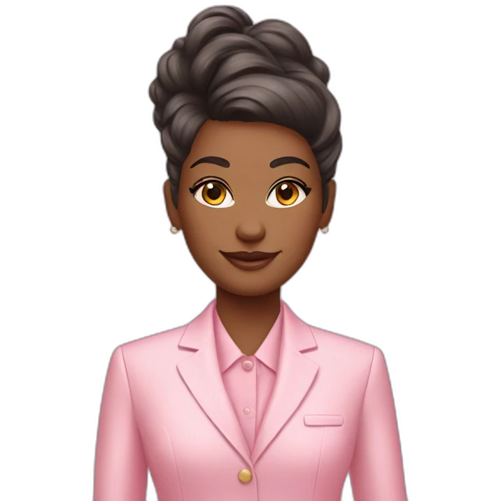 cosmetologist avatar dressed in pastel pink American suit emoji