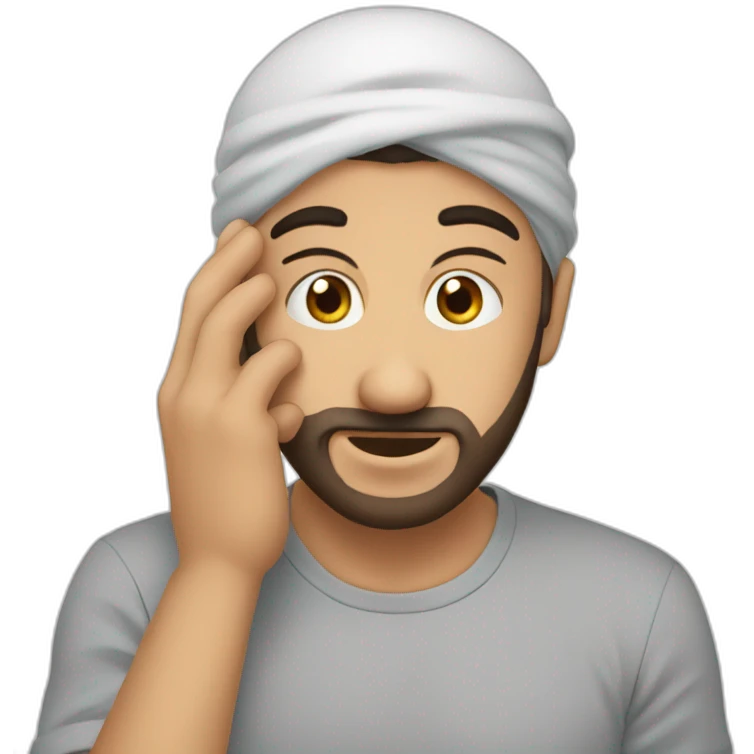 Muslimguy disappointed with G and on face knocking head emoji