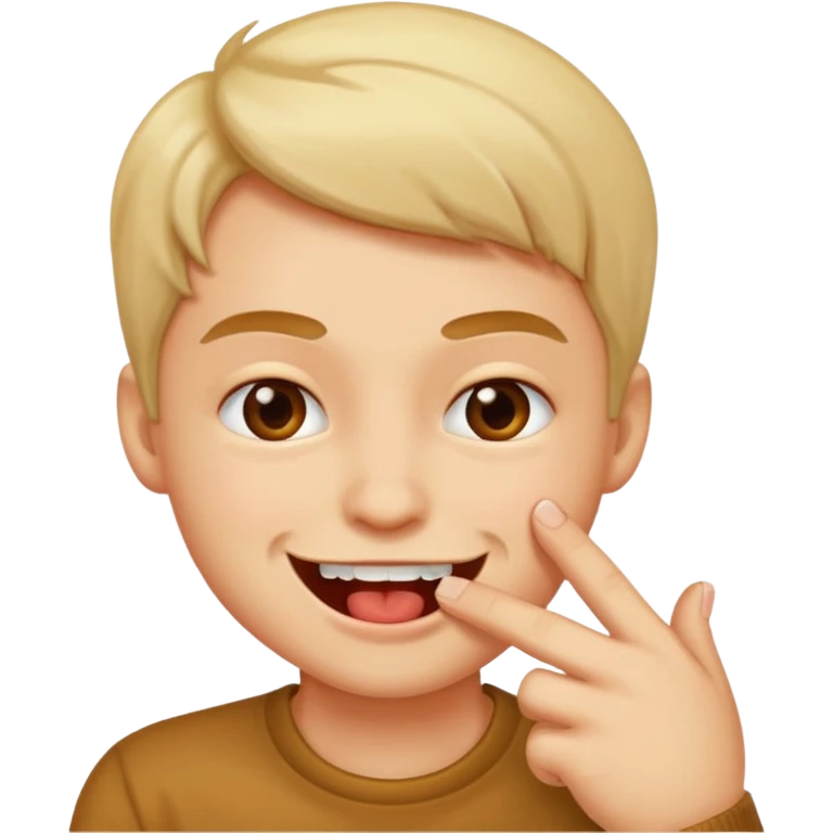 Smirking biting finger  emoji