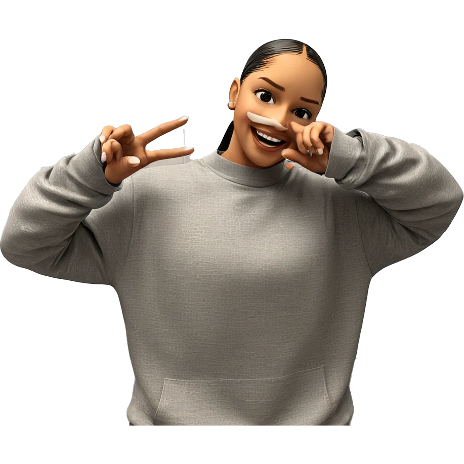 serene pose against tiled wall emoji