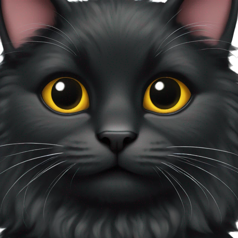 black fluffy cat emoji