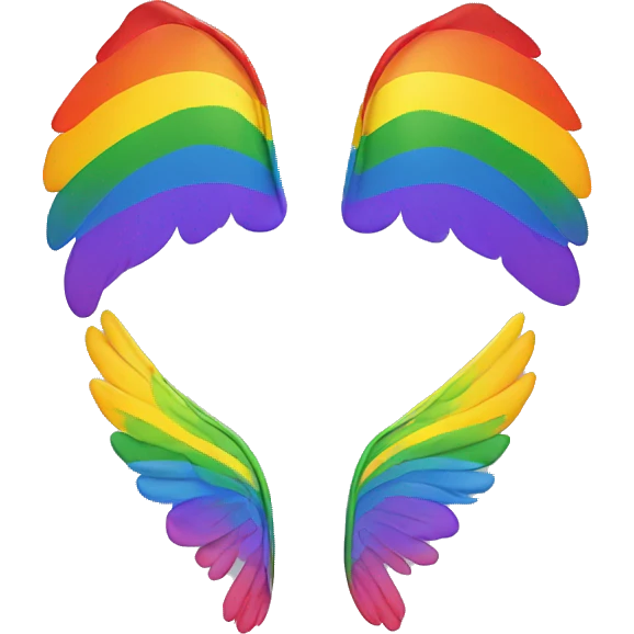 Rainbow wings for pride mon emoji