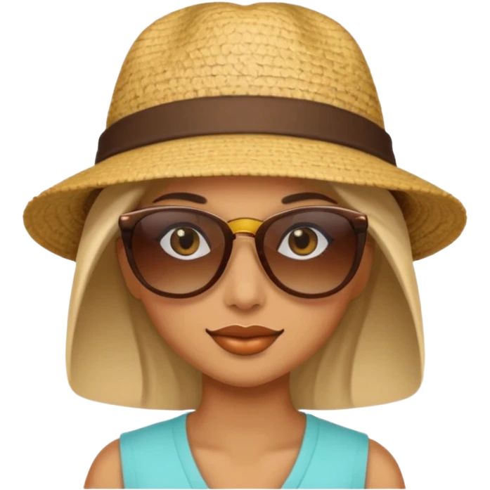 women with hat and sunglasses emoji